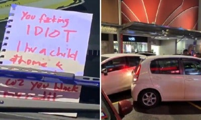 Frustrated Driver Rams into Double-Parked Car in Bangsar for Blocking Her Exit & Leaves Savage Note - WORLD OF BUZZ 1
